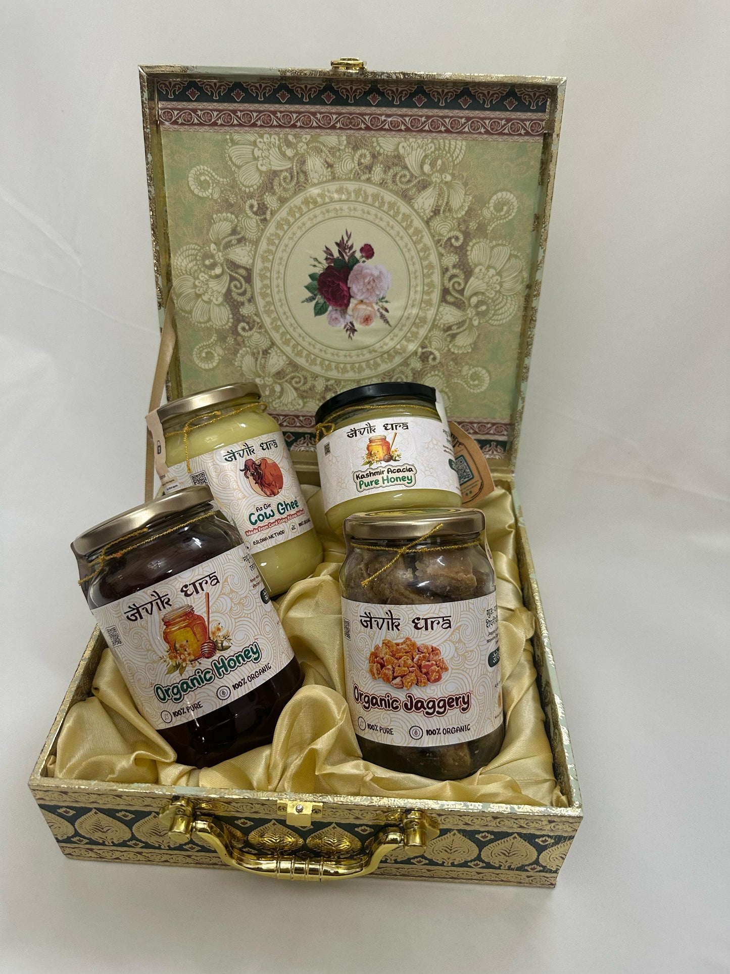 Gift Pack - 2- Collection of Gir Cow A2 Ghee, Pure Acacia Honey and Pure Jaggery