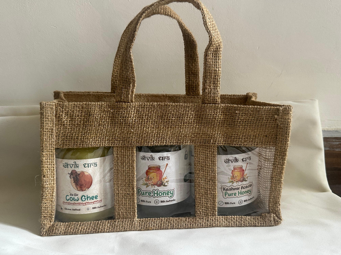 Gift Pack - 2- Collection of Gir Cow A2 Ghee, Honey and Pure Jaggery